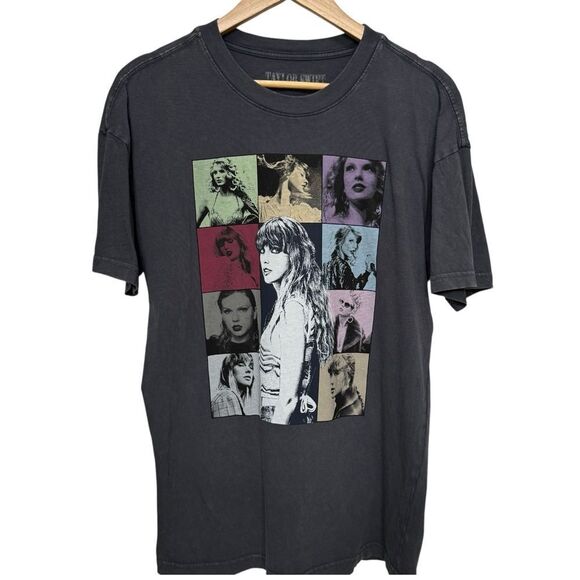 Taylor Swift The Eras Tour Mineral Wash Gray Crewneck Graphic T-Shirt. XS. NWOT. - Picture 1 of 9